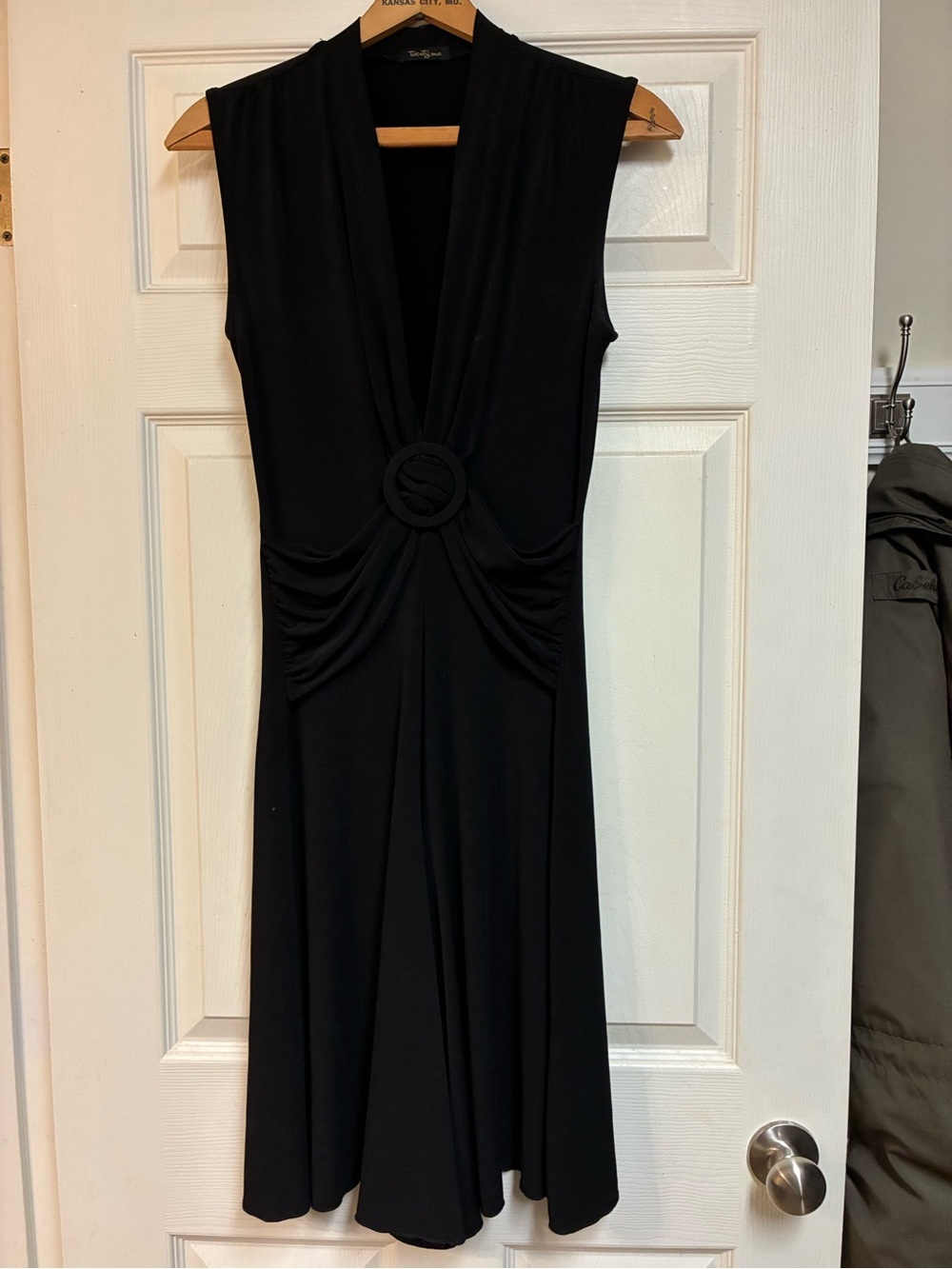 Twenty one Black Sleeveless Plunging Midi Dress with Ring Detail
